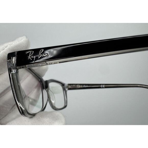 Authentic Ray Ban RB5255 2034 Black on Clear Full Rim Eyeglasses Frame 53-16-135 - Picture 5 of 11